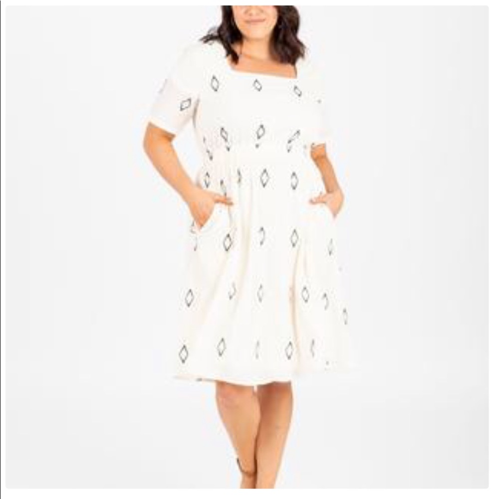 Piper + Scoot Danielle Diamond Empire Dress, White